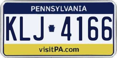 PA license plate KLJ4166