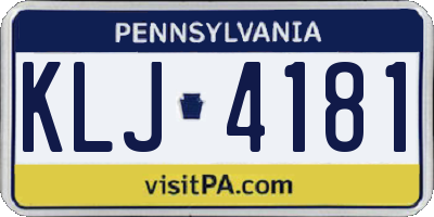 PA license plate KLJ4181