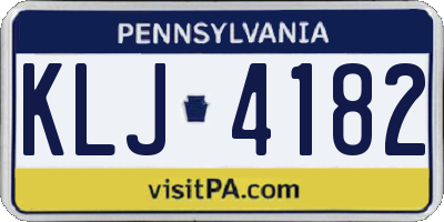 PA license plate KLJ4182