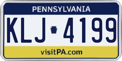 PA license plate KLJ4199