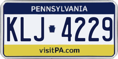 PA license plate KLJ4229