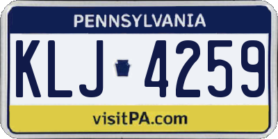 PA license plate KLJ4259