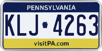 PA license plate KLJ4263