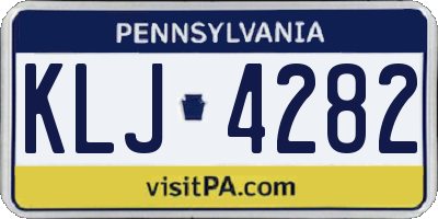PA license plate KLJ4282