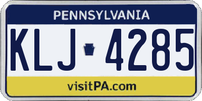 PA license plate KLJ4285