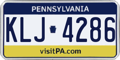 PA license plate KLJ4286