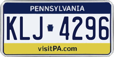 PA license plate KLJ4296