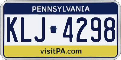 PA license plate KLJ4298