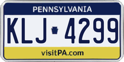 PA license plate KLJ4299