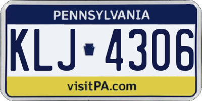 PA license plate KLJ4306