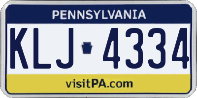 PA license plate KLJ4334