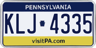 PA license plate KLJ4335