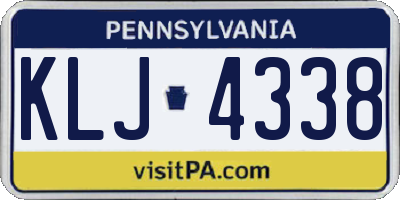 PA license plate KLJ4338