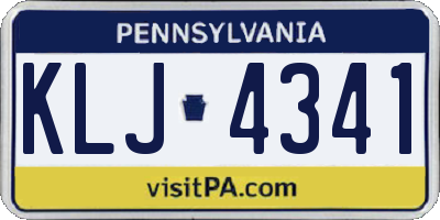 PA license plate KLJ4341