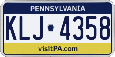 PA license plate KLJ4358
