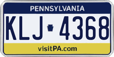 PA license plate KLJ4368