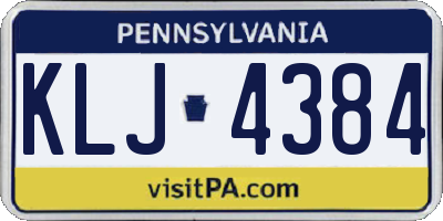 PA license plate KLJ4384