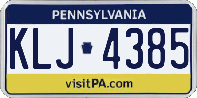 PA license plate KLJ4385