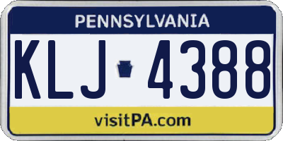 PA license plate KLJ4388