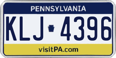 PA license plate KLJ4396