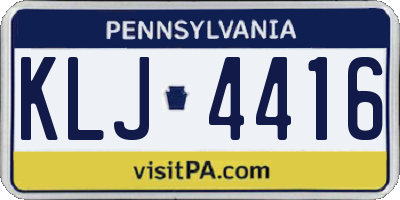PA license plate KLJ4416