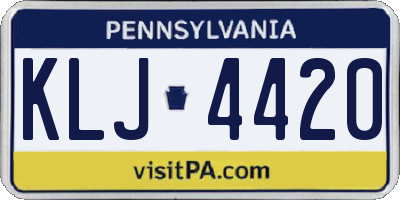 PA license plate KLJ4420