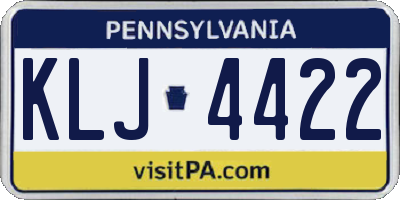 PA license plate KLJ4422