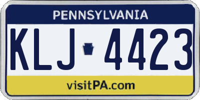 PA license plate KLJ4423