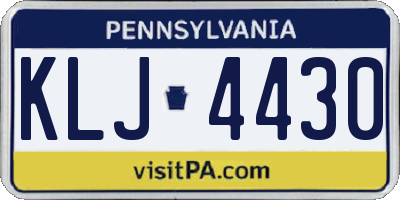 PA license plate KLJ4430