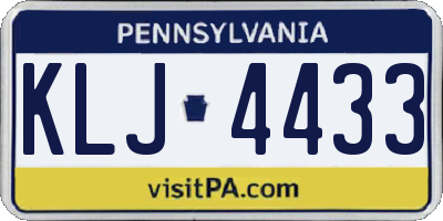 PA license plate KLJ4433