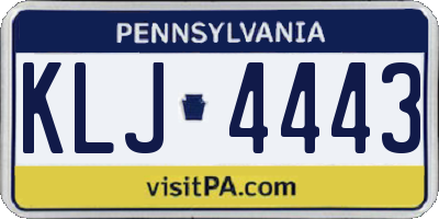 PA license plate KLJ4443