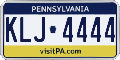 PA license plate KLJ4444