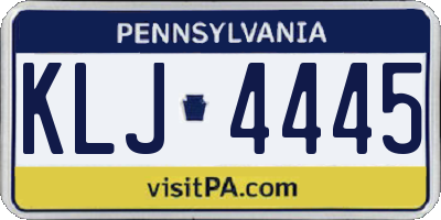 PA license plate KLJ4445