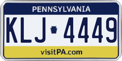 PA license plate KLJ4449