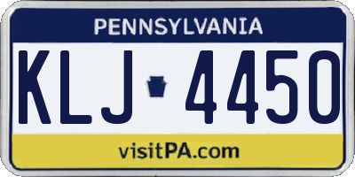 PA license plate KLJ4450
