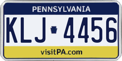 PA license plate KLJ4456