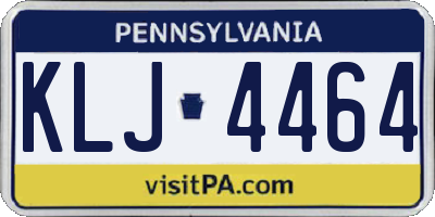 PA license plate KLJ4464