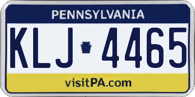 PA license plate KLJ4465