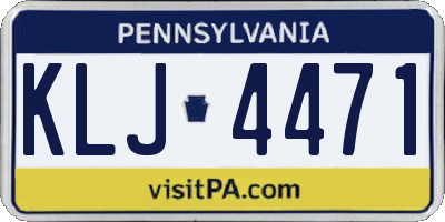 PA license plate KLJ4471
