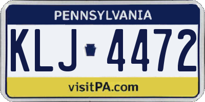 PA license plate KLJ4472