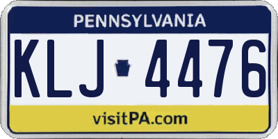 PA license plate KLJ4476
