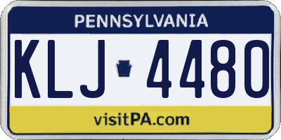 PA license plate KLJ4480