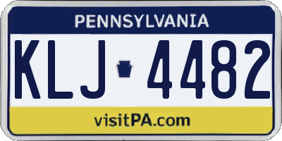 PA license plate KLJ4482