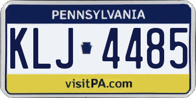PA license plate KLJ4485