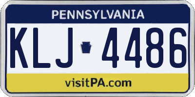 PA license plate KLJ4486
