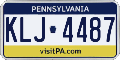 PA license plate KLJ4487