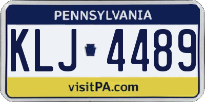 PA license plate KLJ4489