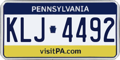 PA license plate KLJ4492