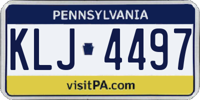 PA license plate KLJ4497