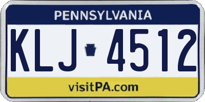 PA license plate KLJ4512